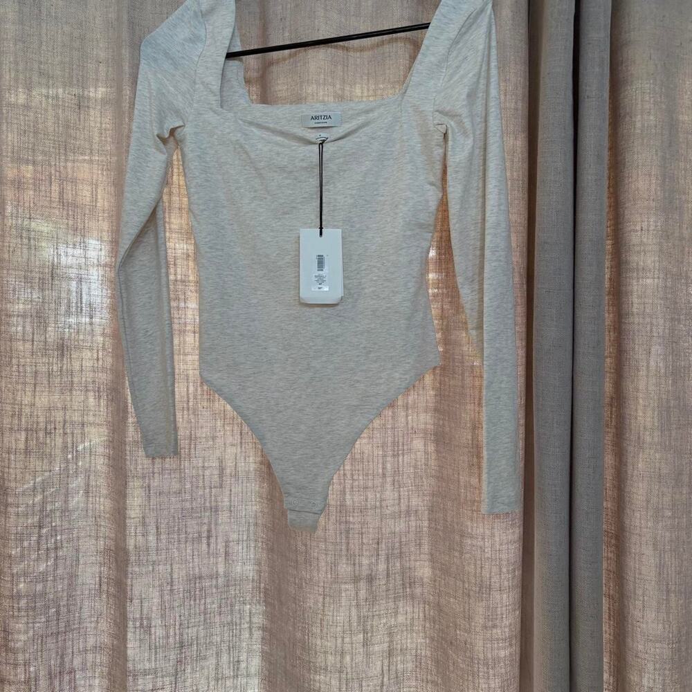 Aritzia grey long sleeve bodysuit